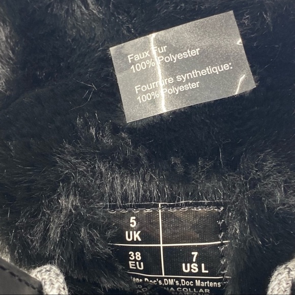 Dr. Martens 1460 SERENA COLLAR FAUX FUR LINED LACE UP BOOTS in BLACK Size 7 - Picture 11 of 15